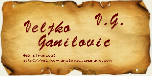 Veljko Ganilović vizit kartica